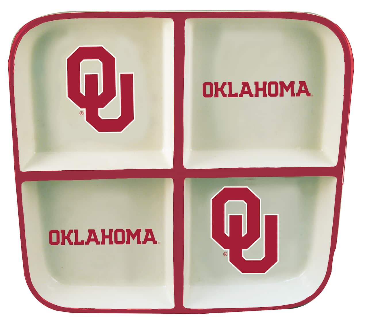 The Memory Company NCAA 4 Section Square Ceramic Tray
